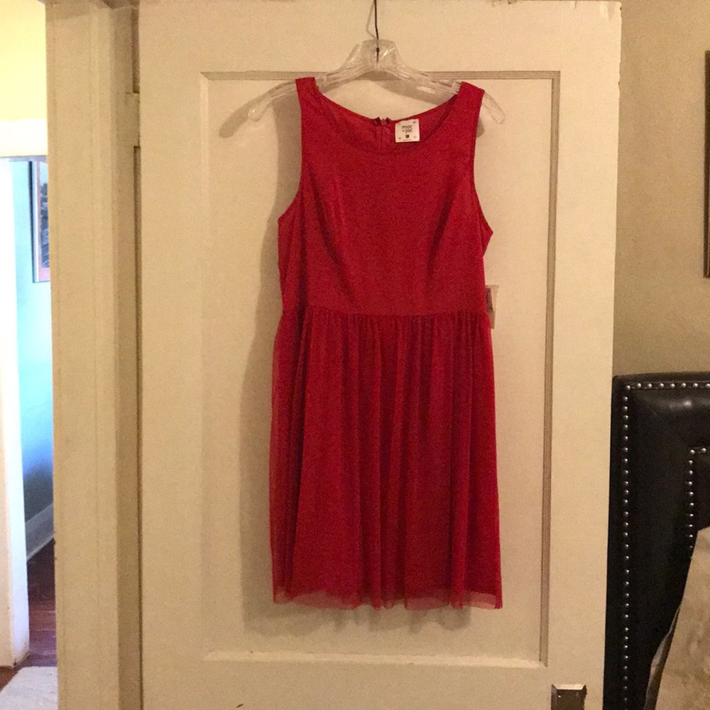 Red party or holiday dress